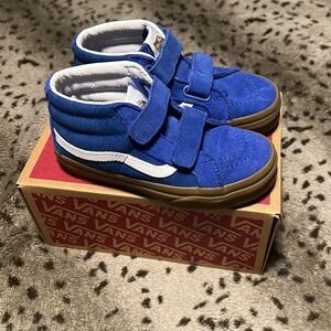 Vans kids sk8-mid corduroy pop blue 12.5 youth